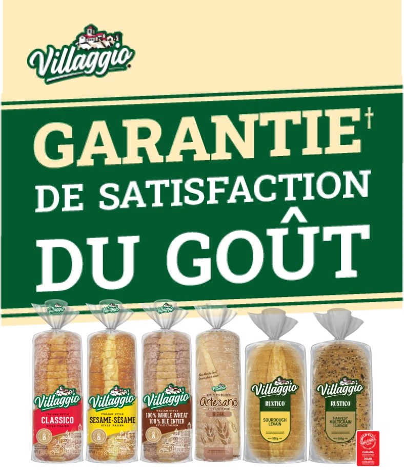 Garantie† de satisfaction du goût