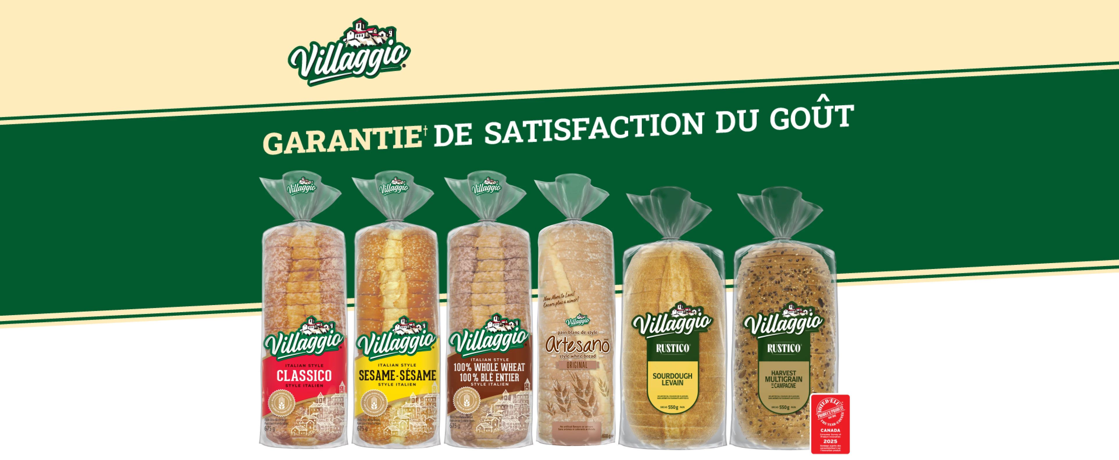 Garantie† de satisfaction du goût